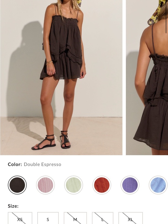 Free People Dresses & Skirts - Free People Double Espresso Smocked Strap Mini Dress